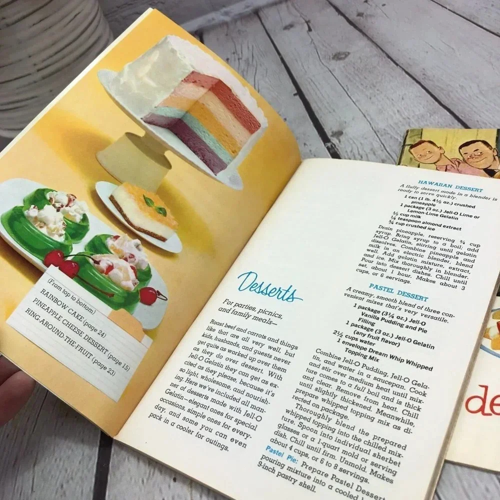vintage Jell-O cookbooks 1950s